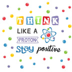 Iarttop School Wall Decal, Stay Positive Colorful Polka Dots Wall Stickers, Inspirational Quote Sticker, Chemistry Proton Wall A