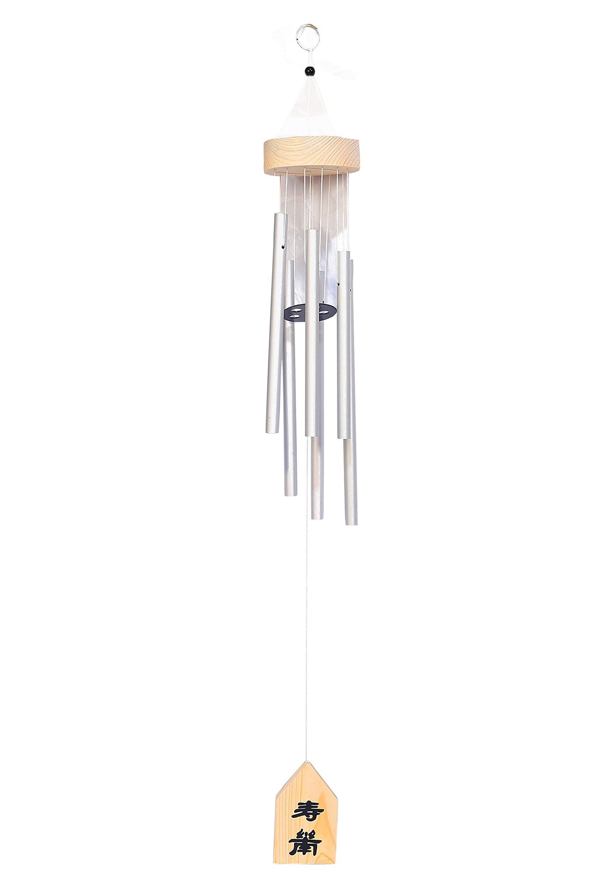 Timesetl Feng Shui Metal Windchime Bell 6 Pipes Rods For Positive Vibrations & Energy Home Balcony Garden Outdoors Office Decor