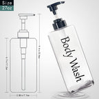 Shampoo And Conditioner Dispenser(Clear, Set Of 3, 27Oz)- Refillable & Emptyshampoo And Conditioner Bottles- Body Wash Dispenser