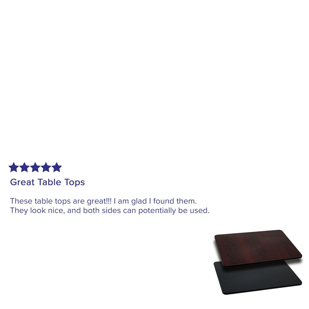 Flash Furniture Glenbrook 24'' x 42'' Rectangular Table Top with Black or Mahogany Reversible Laminate Top
