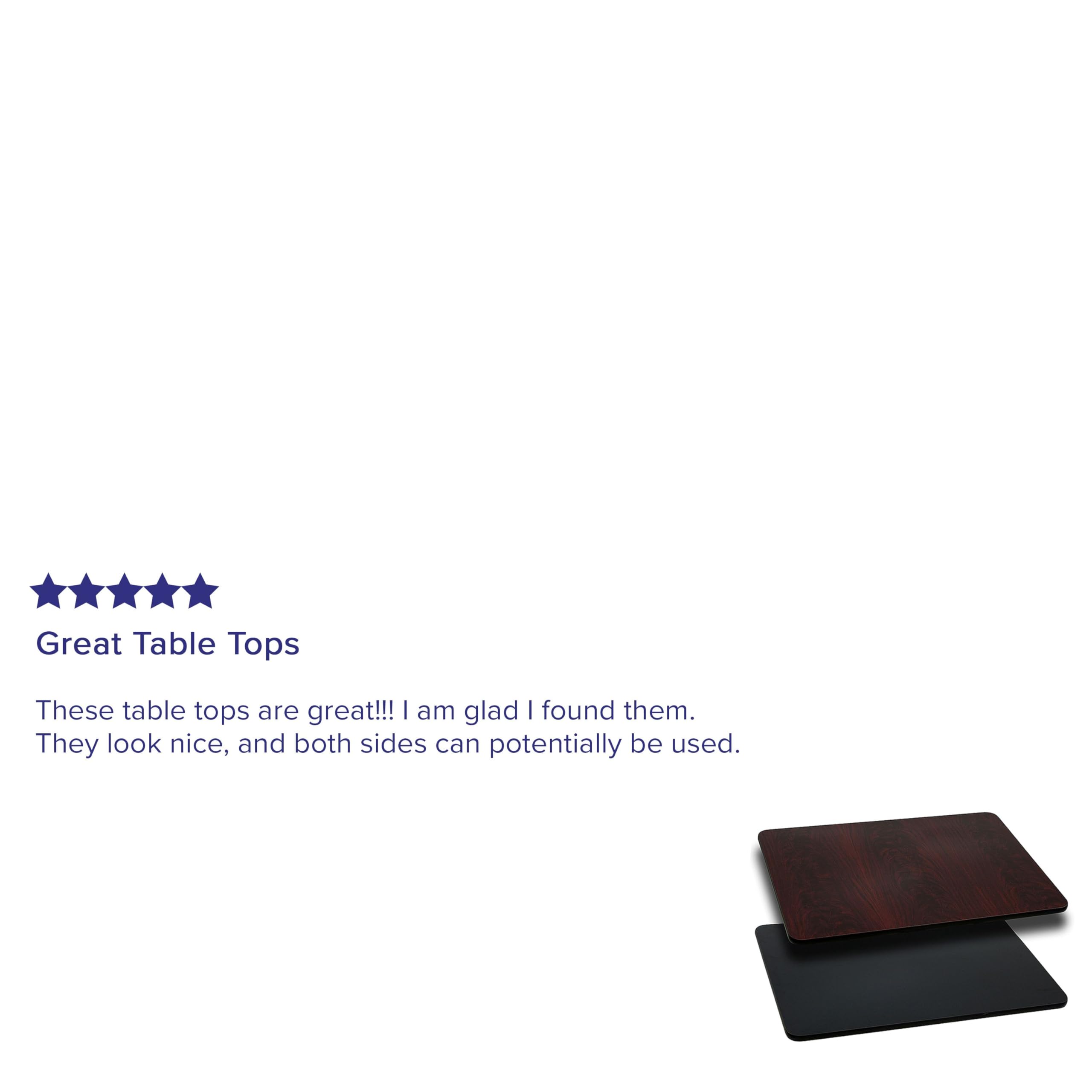 Flash Furniture Glenbrook 24'' x 42'' Rectangular Table Top with Black or Mahogany Reversible Laminate Top