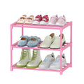 HITHIM 3-Tier Pink Shoe Racks for Women/Girls/Kids  Closet, Small Shoe Storage for 5-7 Pairs, Lightweight Stackable Shoe Shelf 