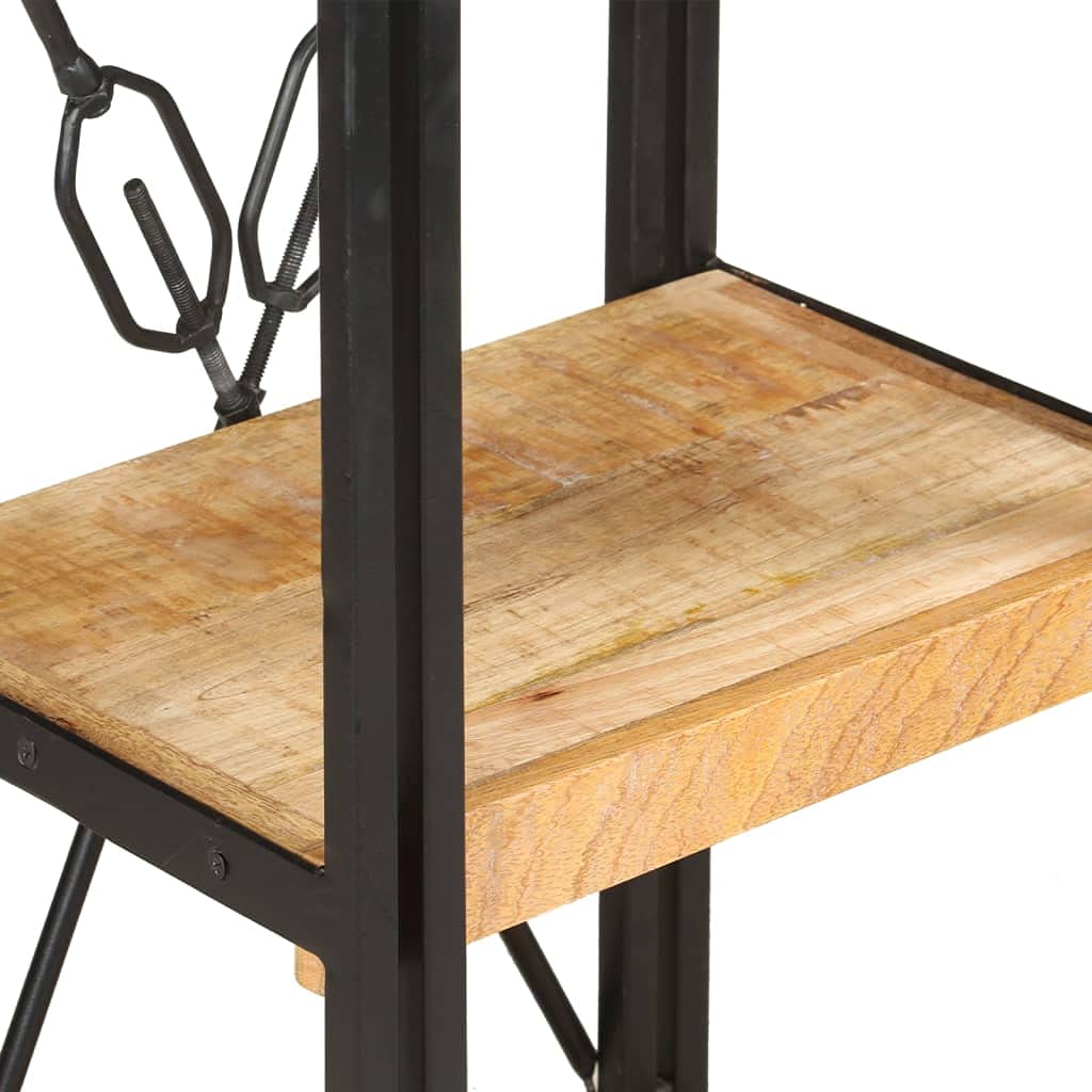 vidaXL - Solid Mango Wood 3-Tier Bookcase with Industrial Steel Frame, 15.7&quot;x11.8&quot;x31.5&quot;, Easy to Assemble, Unique Variations in Color and Design