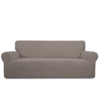 Purefit Stretch Sofa Slipcover – Spandex Jacquard Non Slip Soft Couch Sofa Cover, Washable Furniture Protector With Non Skid Foam And Elastic Bottom For Kids (Sofa, Taupe)