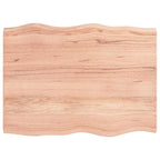 vidaXL Table Top, Solid Oak Wood with Live Edge, Light Brown, Varnished Finish, 31.5"x23.6"x(0.8"-1.6"), Ideal for Home and Commercial Settings