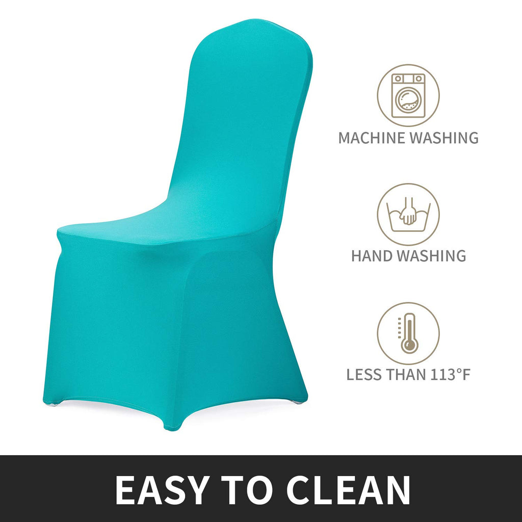 Peomeise Stretch Spandex Chair Cover For Wedding Party Dining Banquet Event (Turquoise, 25)