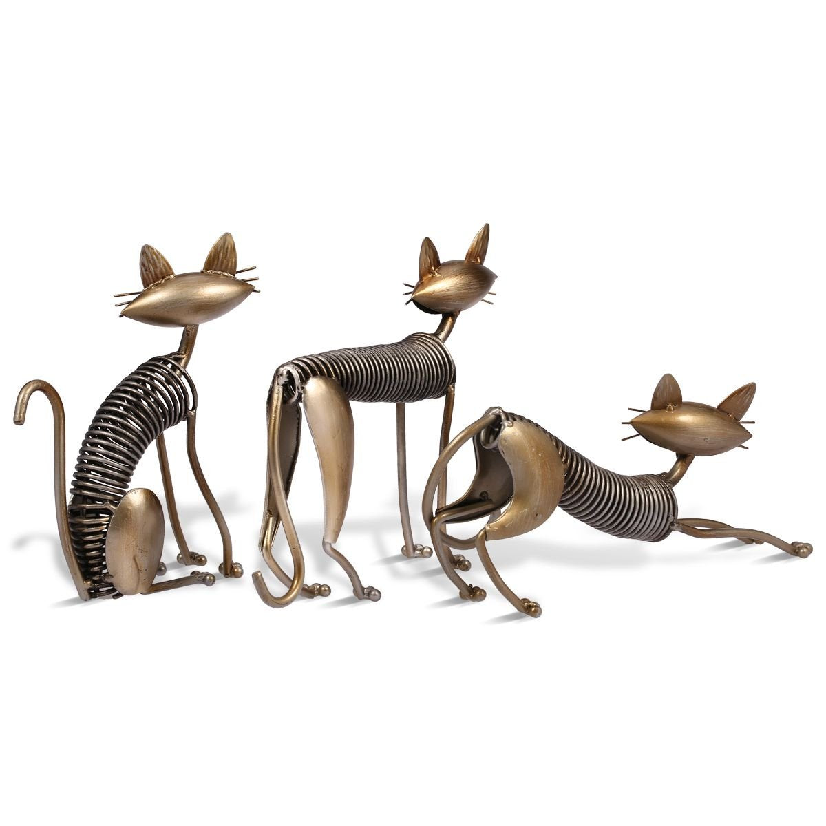 Too-Arts Metal Sculpture Iron Art Cat Spring Handicraft Crafting Home Decoration Furnishing Craft