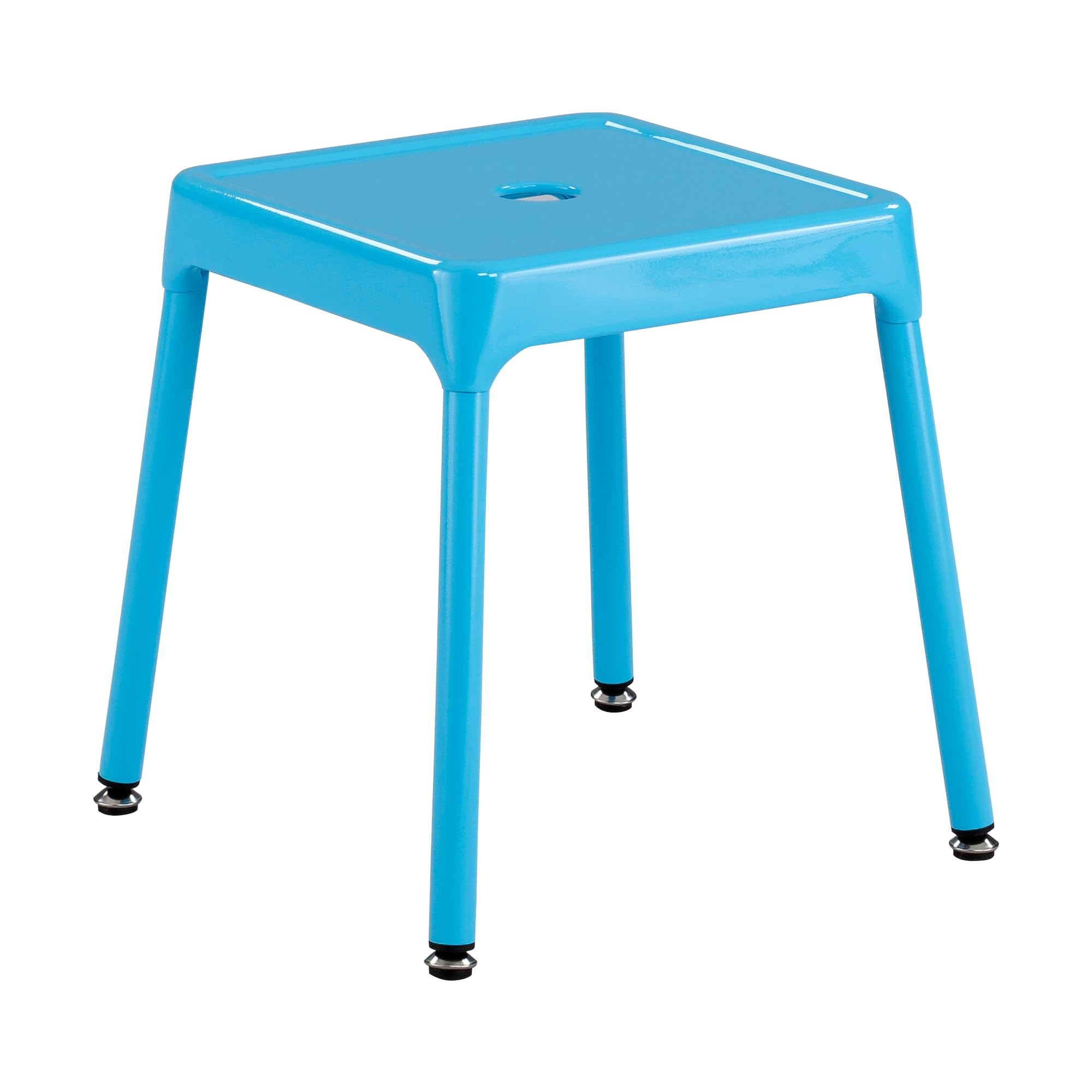 Safco Products 6603 Steel Stool, 15" H, Sturdy Construction, Durable Powder Coat Finish, Includes Nylon Leg Caps and Leveling Feet, Blue