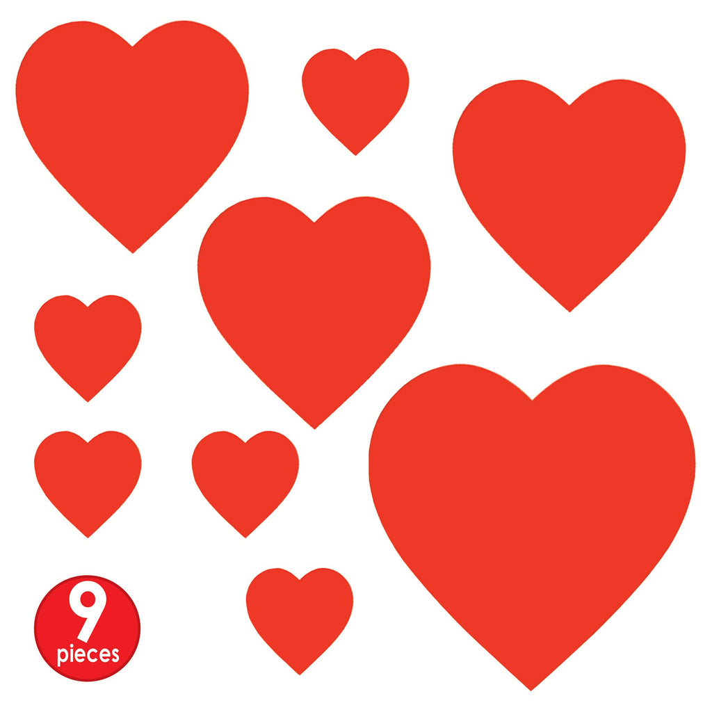 Beistle Printed Heart Cutouts Paper Multi-colored 9 Count