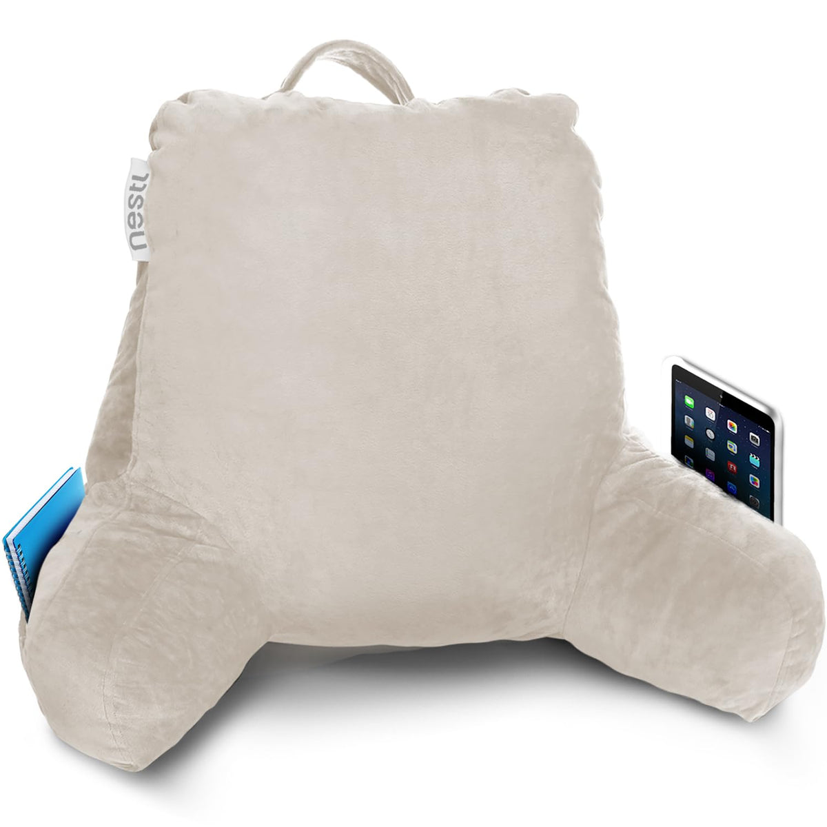 Nestl Reading Pillow Standard Bed Pillow, Back Pillow For Sitting In Bed Shredded Memory Foam Chair Pillow, Reading & Bed Rest P