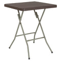 Flash Furniture Linburgh 1.95-Foot Square Brown Rattan Plastic Folding Table