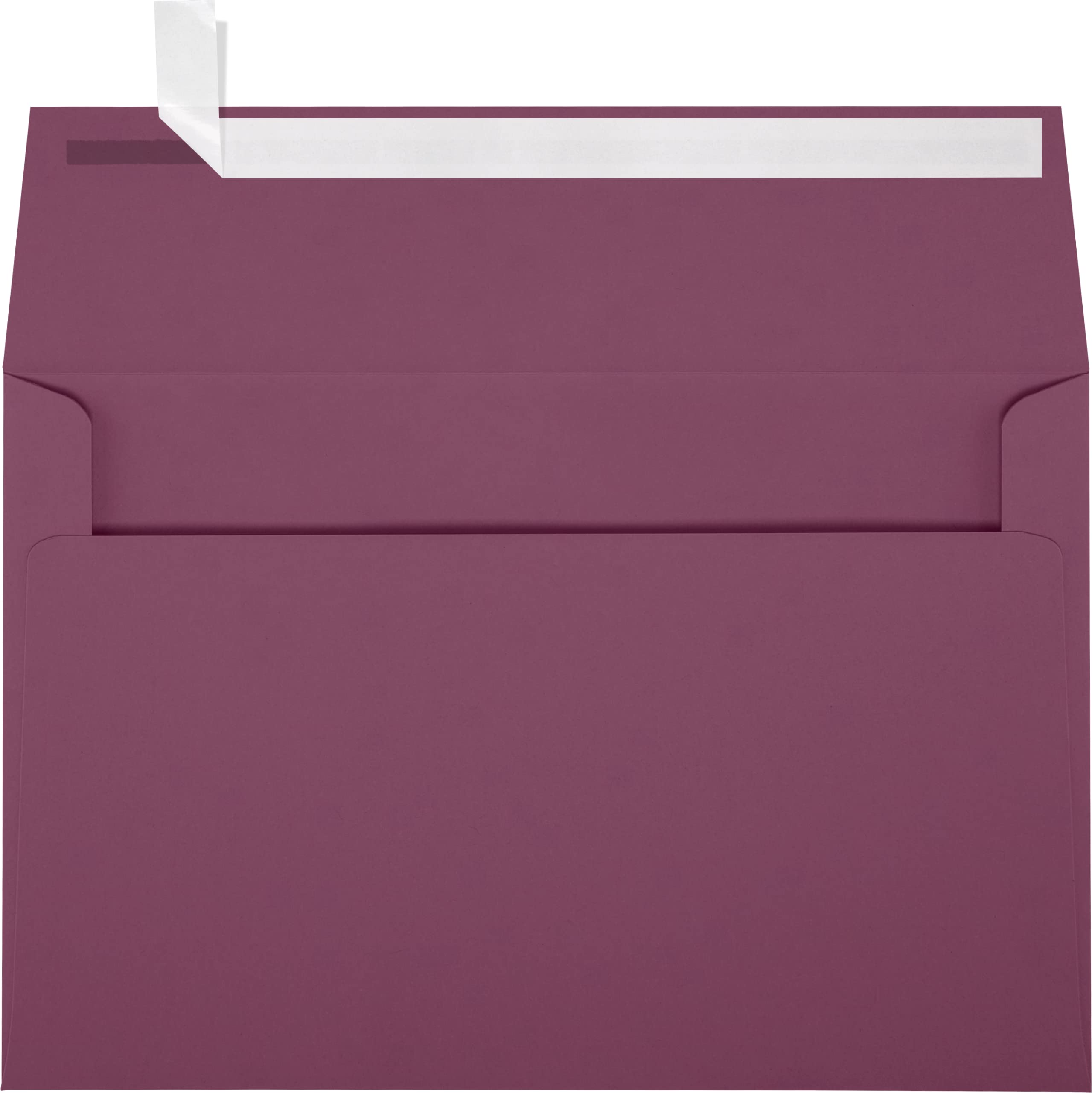 Luxpaper A9 Invitation Envelopes | Peel & Press | 5 3/4' X 8 3/4' | Vintage Plum | 80Lb. Text | 50 Qty