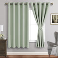 Jiuzhen Light Green Blackout Curtains With Tiebacks Thermal Insulated, Light Blocking And Noise Reducing Grommet Curtains For And Living Room, Set Of 2 Window Curtain Panels, 60 X 63 Inch Length