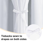 Hiasan Greyish White Blackout Curtains With Sheer, Thermal Insulated Privacy Double Layer Grommet Window Curtains For Bedroom, L