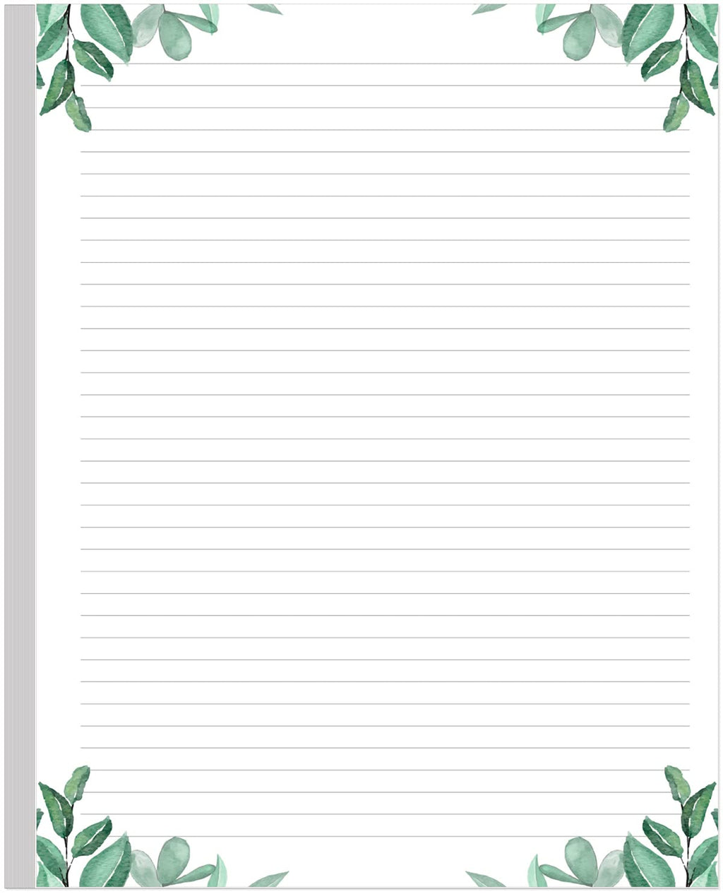Stationery Lined Paper, Letter Size Unpunched Ruled Filler Paper, 100Sheets/200Pages Loose-Leaf Line, 100Gsm, 8.5' X 11', Leaf