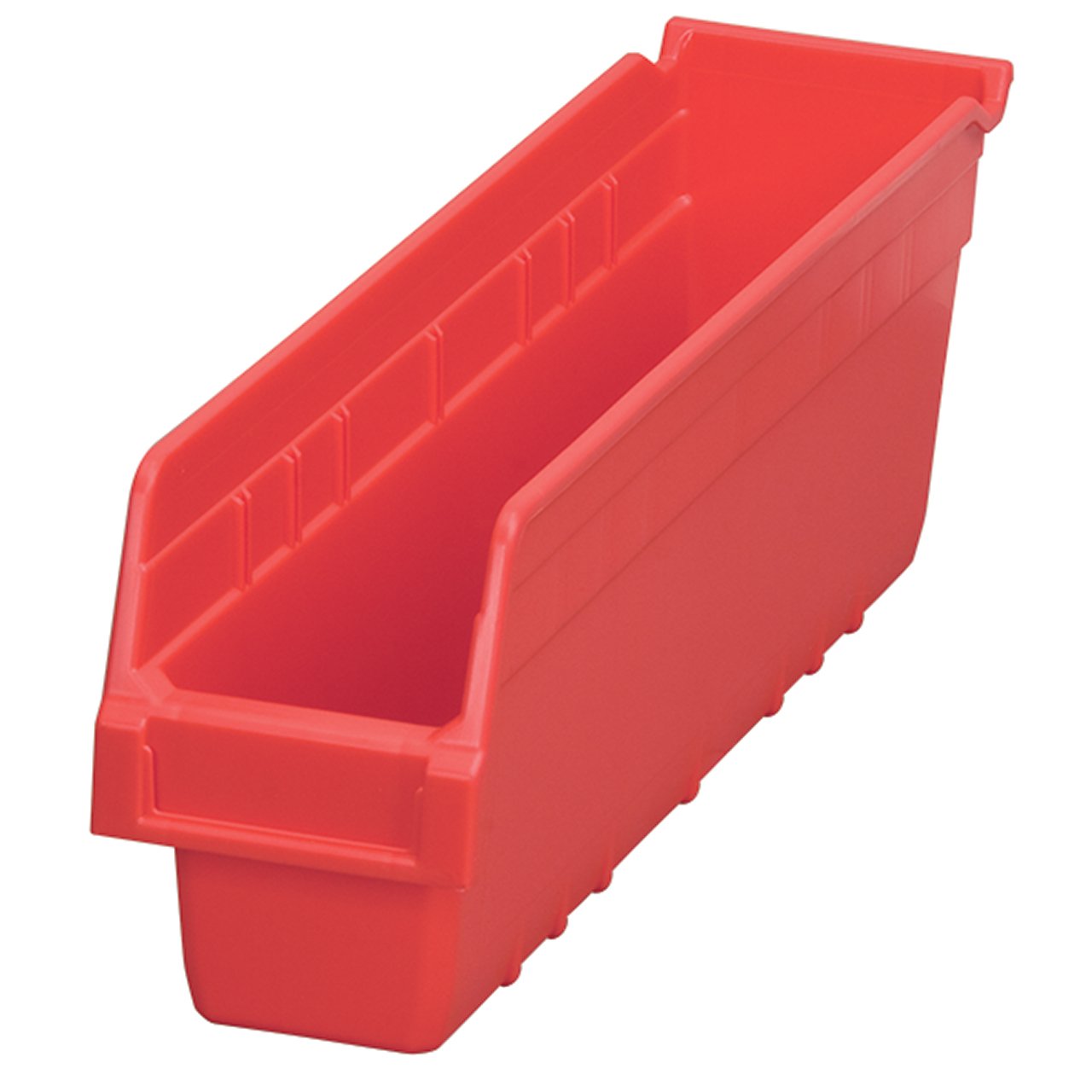 Akro-Mils 30048 Plastic Nesting Shelfmax Storage Bin Box, (18-Inch X 4-Inch X 6-Inch), Red, (8-Pack)