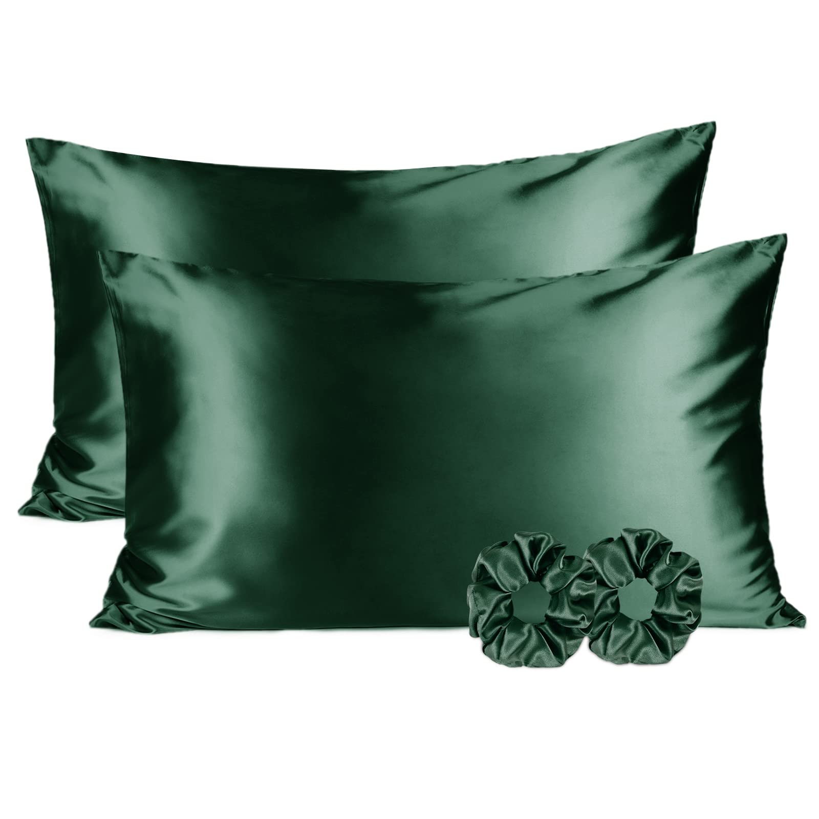 Yanibest Satin Pillowcase For Hair And Skin Care Silk Pillowcase 2 Pack Queen Size Pillow Cases Set Of 2 -Satin Cooling Pillow Covers With Hidden Zipper Floral Print