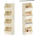Hanging Closet Organizer 4 Shelf Collapsible Fabric Closet Organizers And Storage Hanging With Mesh Pocket For Clothes, Hanging 