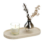 Koville Turkish Natural Travertine Tray, 12'' Vanity Decorative Tray for Countertop Organizer, Catchall Tray for Perfume, Candle