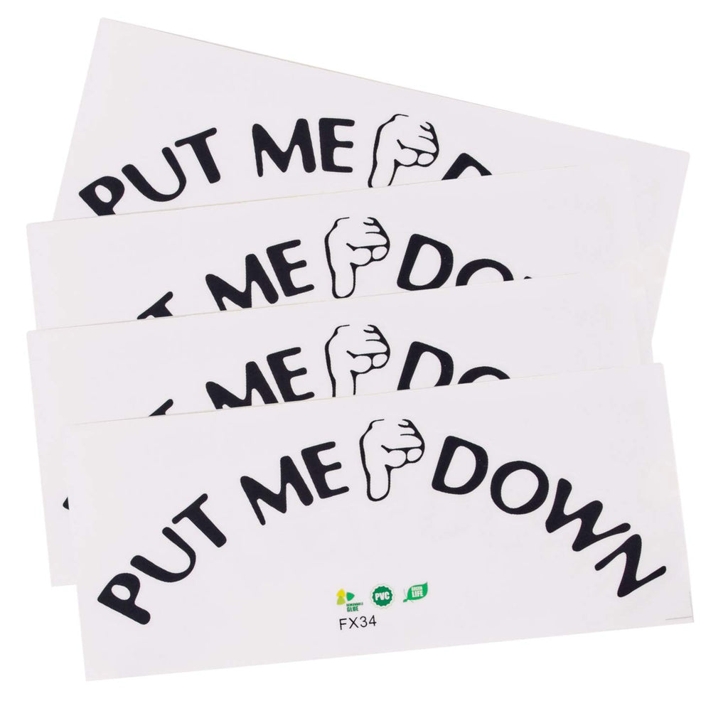 Framendino, 4 Pack Funny Reminder Decoration Put Me Down Toilet Seat Decal Sticker for Bathroom Black