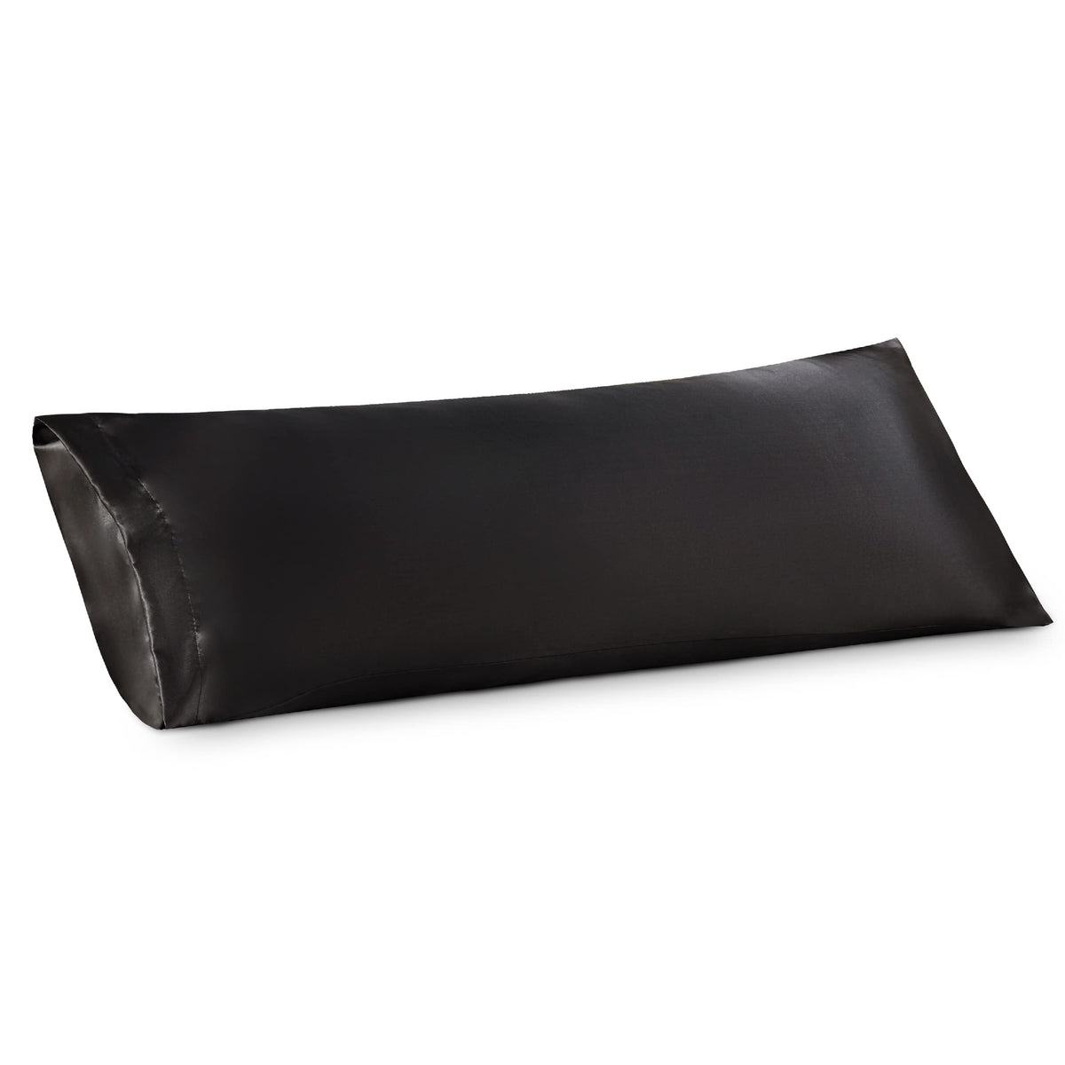 Bedsure Body Pillow Cover Black 20X54 Inches - Super Soft Silky Satin Long Pillowcase - Envelope Closure Body Pillow Pillowcase