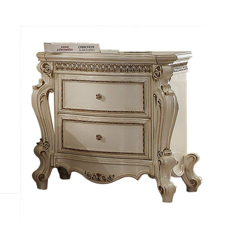 Acme Furniture Picardy Nightstand, 31.5 L x 20.87 W x 31.1 H, Antique Pearl