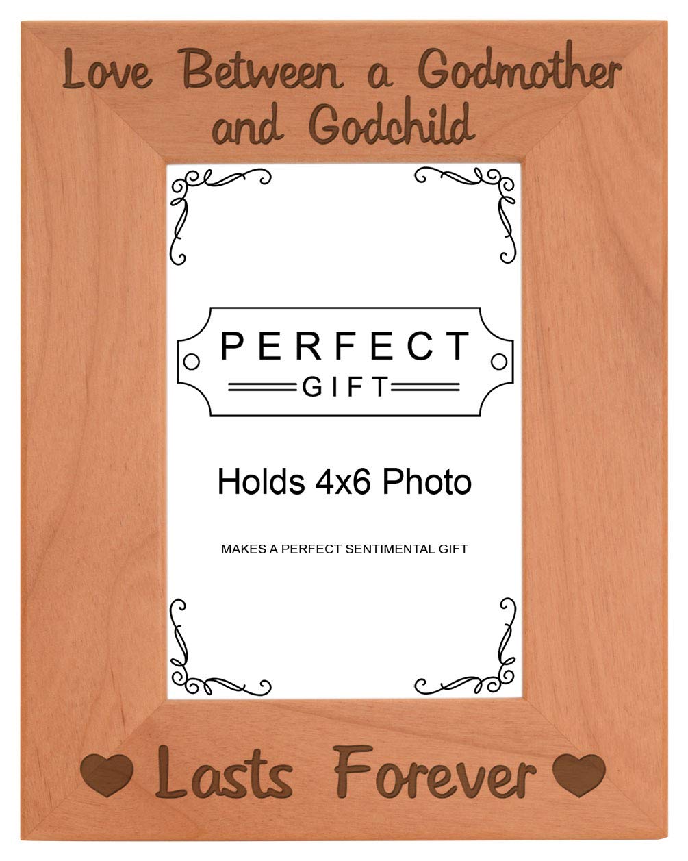 ThisWear Godmother Godchild Frame Love Between Godmother & Godchild Wood Engraved 4x6 Portrait Picture Frame