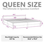 vidaXL Fabric Bed Frame Platform Bed, Scandinavian Style/Slats Support/No Box Spring Needed/Without Mattress/Easy Assembly, Dark Grey Queen Bed
