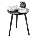 Apicizon Black Round Side Table, Black End Table for Small Spaces, Simple Nightstand for Living Room, Bedroom, Bedside Table Nur