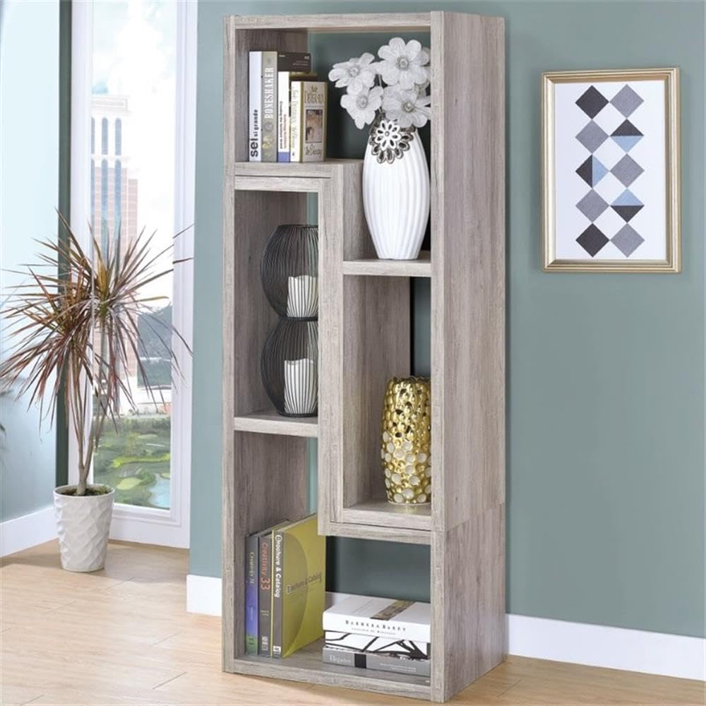 Coaster Furniture Contemporary Convertible Bookcase TV Stand Grey Driftwood 802330