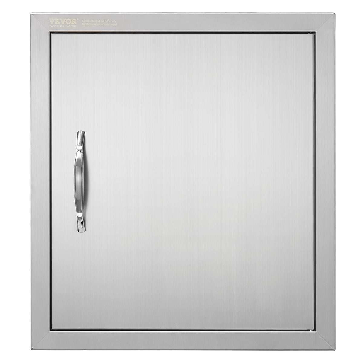 Vevor Bbq Access Door, 18W X 20H Inch Single Outdoor Kitchen Door, Stainless Steel Flush Mount Door, Wall Vertical Door With Han