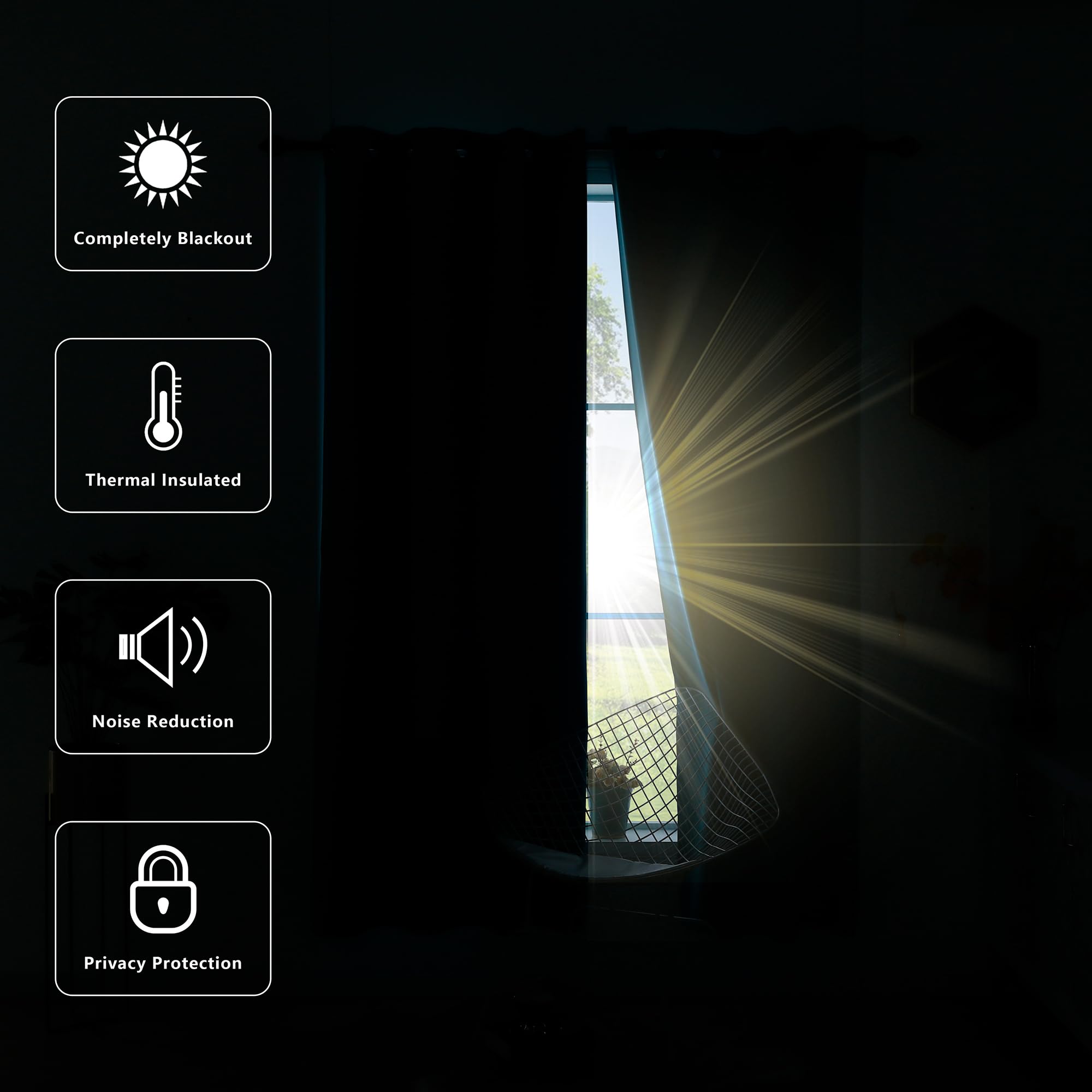 Koufall Boho Room Darkening Thermal Insulated Curtain Drapes Blackout Dark Sage Green For Bedroom Living Room Nursery Curtains For Baby Boy,90 Inch Long 2 Panel Set