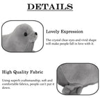 zhidiloveyou Seal Plush Stuffed Animal Toy - Grey Kawaii Doll, 9 Inch Pillow for Kids