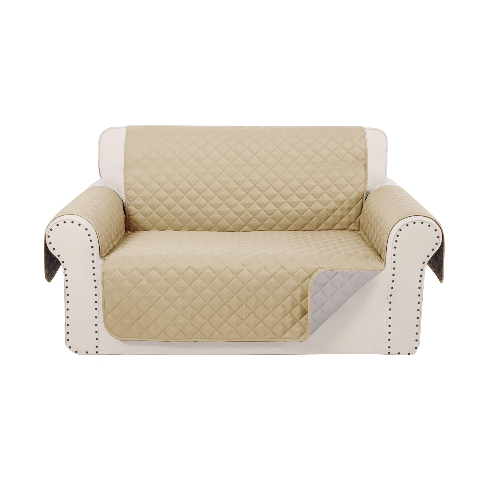 Luxshare Home Reversible Loveseat Sofa Covers Couch Cover Furniture Protector(Loveseat,Sand/Beige)