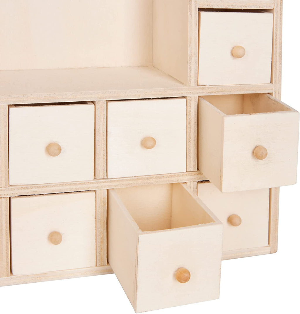 Brubaker Wooden Advent Calendar To Fill With 24 Drawers - Diy Unfinished Christmas Calendar For Painting, Crafting And Self-Desi