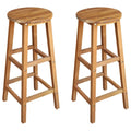 vidaXL Solid Acacia Wood Bar Chairs Set - Indoor/Outdoor Resilient Wooden Furniture with Comfortable Footrest - Easy Assembly, Brown