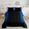 Geometric Abstract Ombre Comforter Set Kids Teens Blue And Black Striped Bedding Bed Set Decor Modern Fashion Comforter Inner Fi