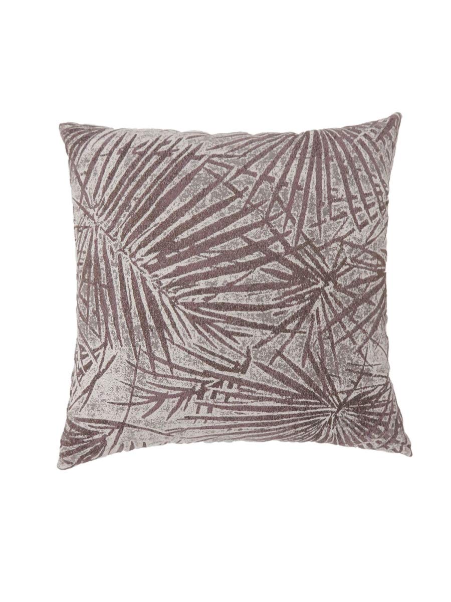 Benjara Contemporary Style Palm Leaves Designed Set Of 2 Throw Pillows, Brown