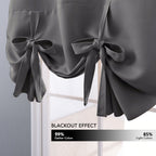 Nicetown Tie Up Curtain - Small Kitchen Curtains And Valances Set Blackout Adjustable Silver Rod Pocket Roman Shades For Window
