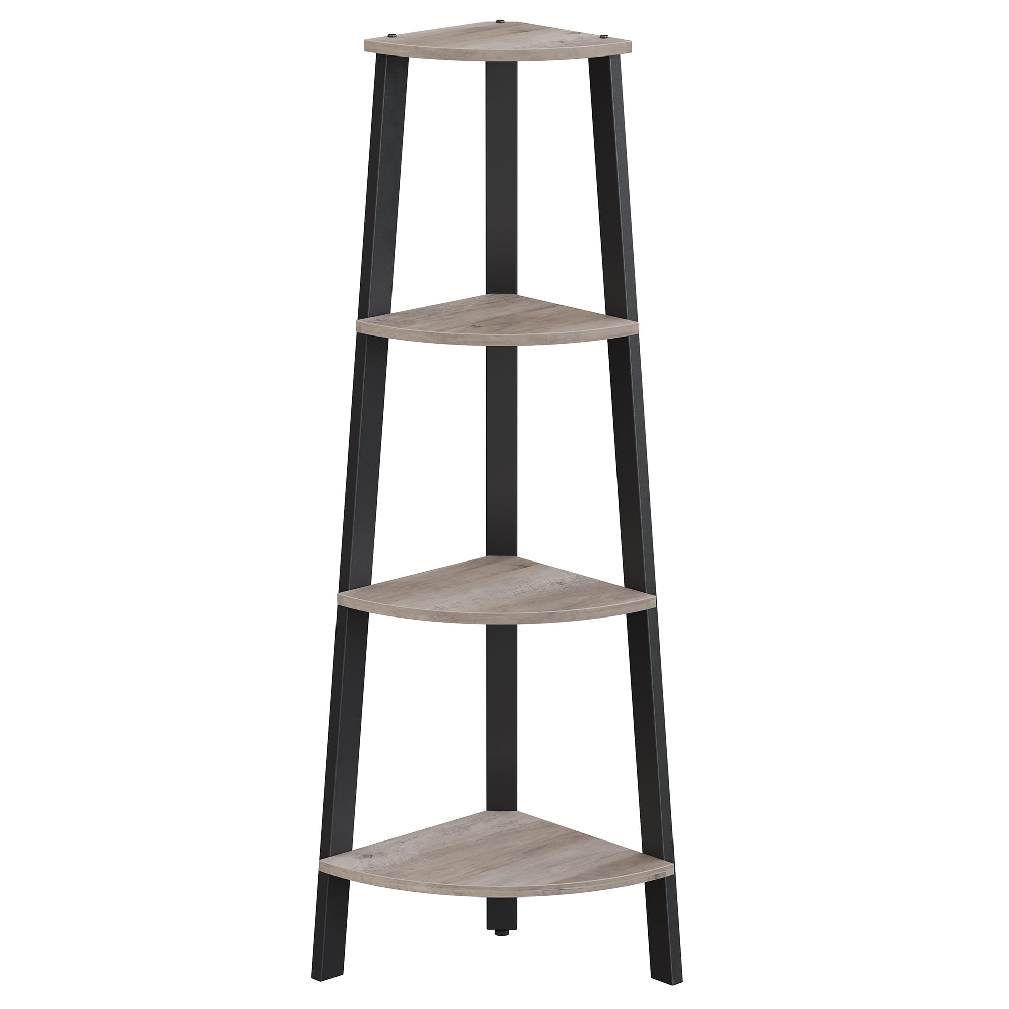 VASAGLE Corner Shelf Stand, 4-Tier Corner Bookshelf, Industrial Corner Ladder Shelf, Plant Stand Display Shelf for Living Room, 