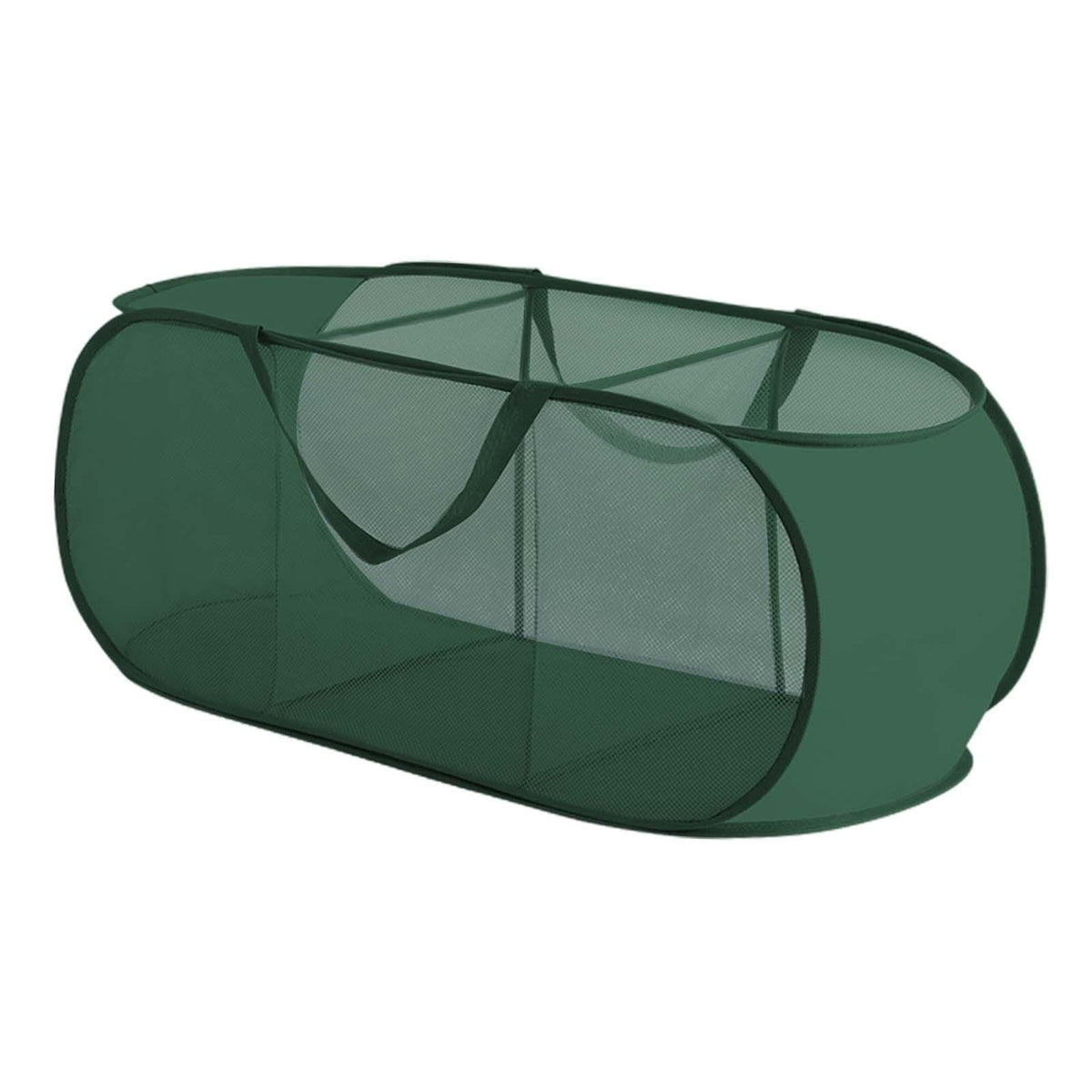 HEAVENGLOW Foldable Laundry Basket Mesh Dirty Clothes Hamper for Dorm Bedroom Underwear 3 Grids Green| Hampers
