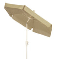 FiberBuilt Umbrellas Garden Umbrella with Push-Button Tilt, 7.5 Foot Beige Canopy and White Pole