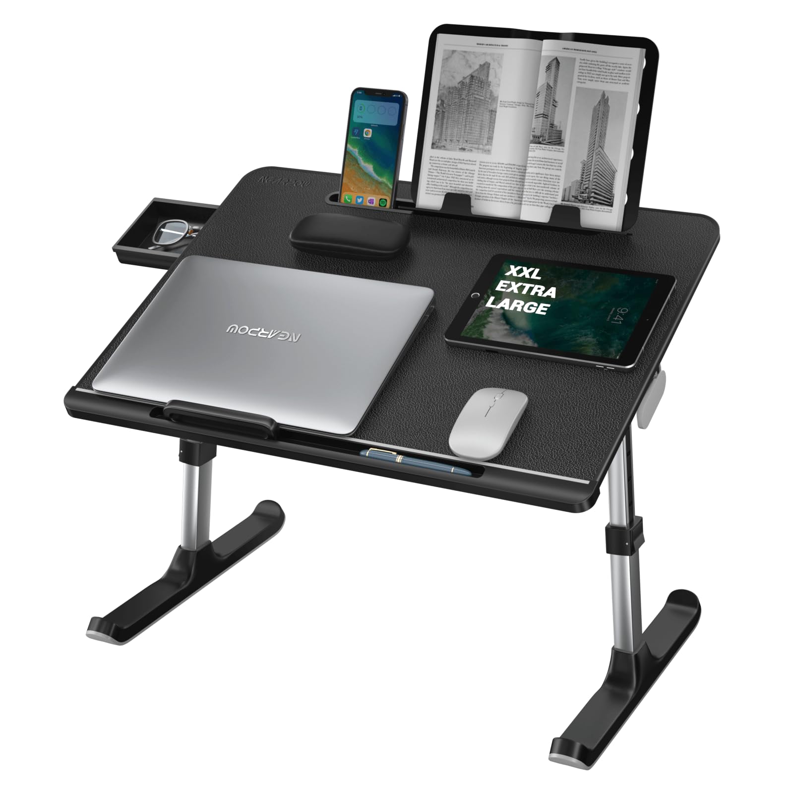 Laptop Desk For Bed, Nearpow Xxl Bed Table For Laptop And Writing, Adjustable Computer Tray Foldable Laptop Stand For Bed Or Sof