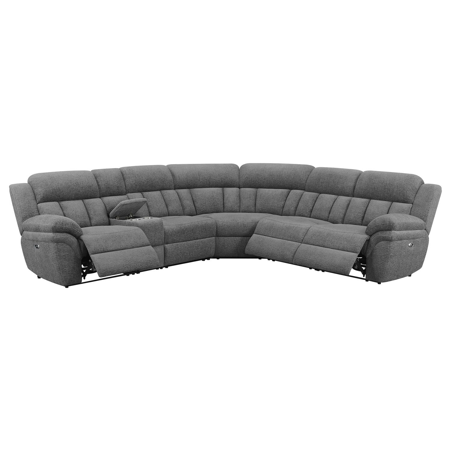 Coaster Home Furnishings Bahrain 6-Piece Upholstered Power Sectional Charcoal