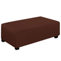 Easy-Going Stretch Ottoman Cover Folding Storage Stool Furniture Protector Soft Rectangle Slipcover With Elastic Bottom (Ottoman Xx-Large, Coffee)