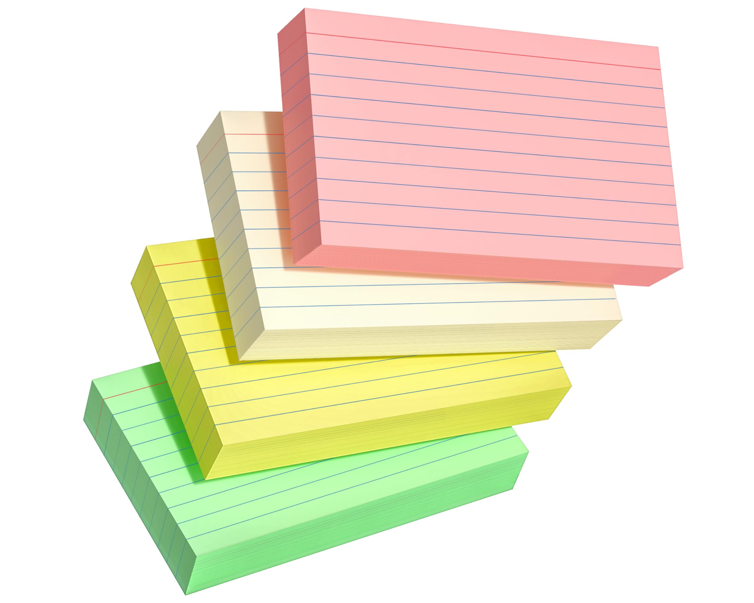 Yizuun 200 Pcs Colored Index Cards 3X5, Ruled Index Cards, Flash Cards For Studying, Heavy Note Cards For Office, Home And Schoo