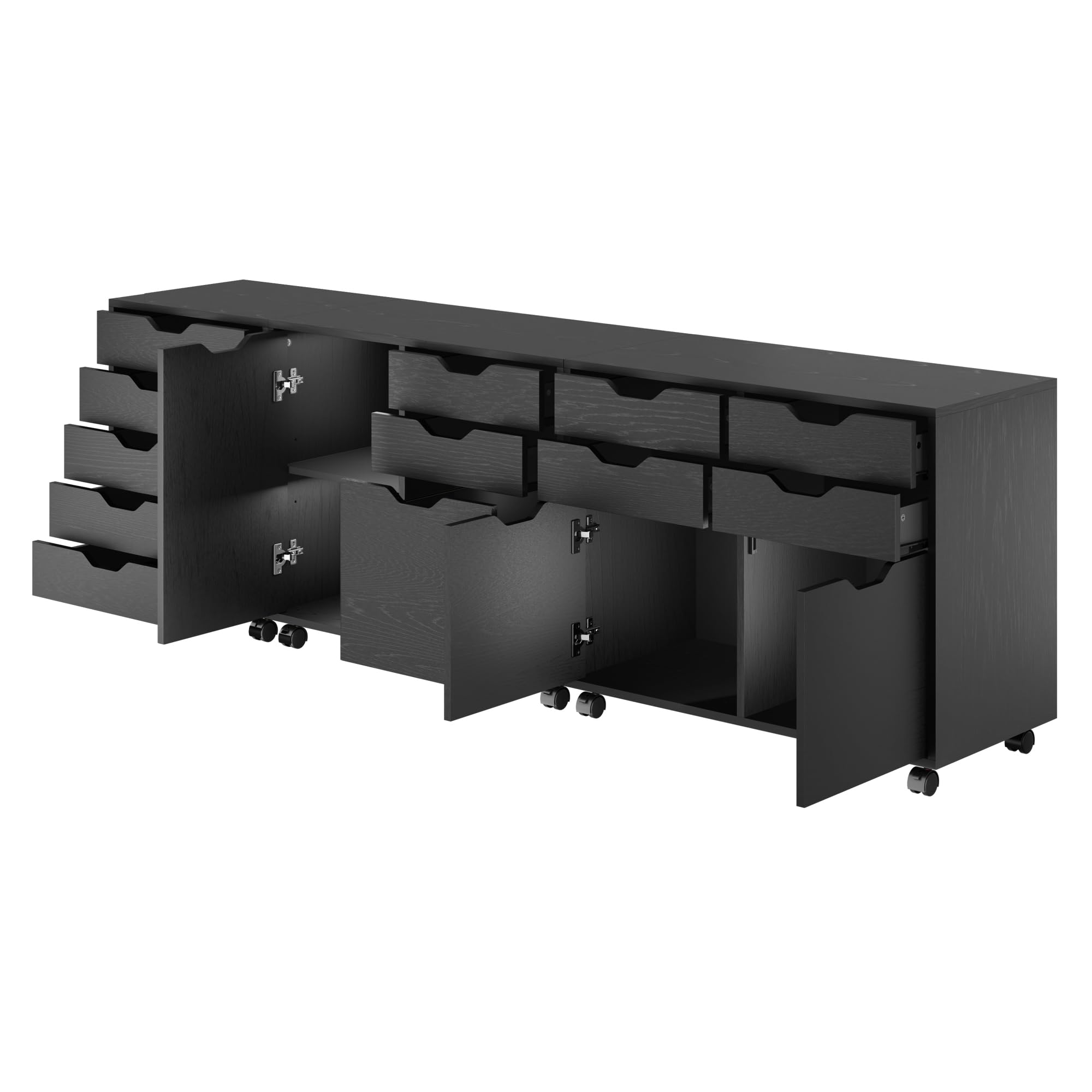 Winsome Wood 20346 Halifax 3-pc Storage Cabinet Set in Black
