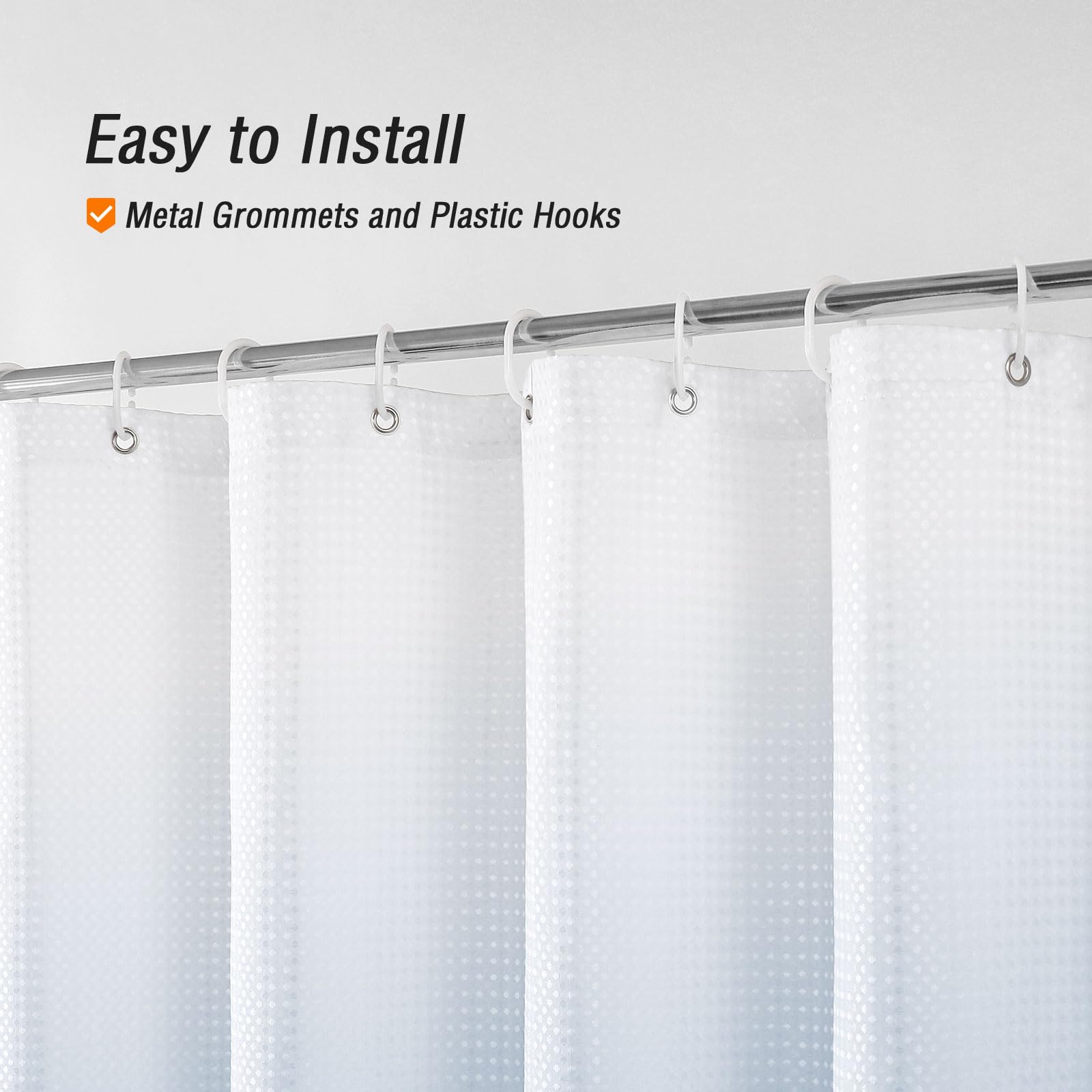 Gibelle Small Stall Shower Curtain 36 X 72, Narrow Blue Ombre Shower Curtain For Bathroom, Waffle Weave Fabric Shower Curtain Se