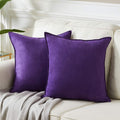 Fancy Homi Purple 26X26 Pillow Covers Set Of 2, Euro Pillow Sham 26X26, Super Soft Faux Suede Square Solid Big Throw Pillow Cove