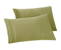 Elegant Comfort Solid Pillowcases 1500 Thread Count Egyptian Quality - Easy Care, Smooth Weave, Wrinkle And Stain Resistant, Easy Slip-On, 2-Piece Set, Standard/Queen Pillowcase, Green